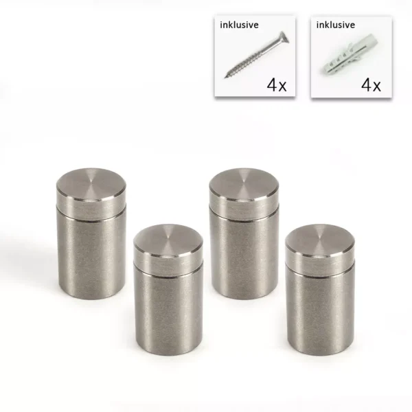 V2A Schraubbare Abstandshalter Set – Hochwertige Abstandshalter aus rostfreiem Edelstahl (15 mm x 20 mm) für Schilder und Platten.